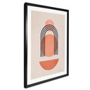 Plakat abstrakcyjna geometria w brzoskwiniowych kolorach - Kubistika