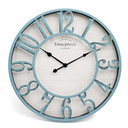 Orologio da parete shabby chic in metallo e legno blu vintage Ø50cm