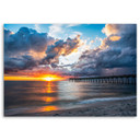 Canvasbillede, Mole ved solnedgang
