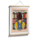 Poster Amour des Livres - Fille devant l'Étagère - WallChart Art Studio