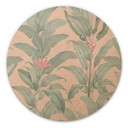 Obraz drewniany Urban Jungle Tropical Leaves Pink - Bloomery Decor - okrągły
