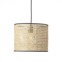 Pendelleuchte Toni, beige, 174 x 30 cm, Rattan Pendellampe, dimmbar