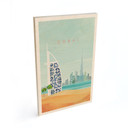 Plakat drewniany plaży w Dubaju - Burj Al Arab - Rivers