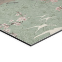 Billede Kraner i kirsebærblomstens berusende grønne farve - Bloomery Decor – print på aluminium