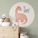Naklejka na ścianę Dino Be Happy - Brachiozaur - Tunaboylu - Okrągła