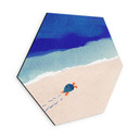 Hexagon Wanddecoratie Kleine schildpad aan zee - Rivers - Alu-Dibond