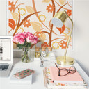 Poster autocollant - W - Fleurs Oranges