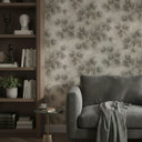 Tapeta z włókniny kwiaty, beton floral nature matowa w kolorze szarym 