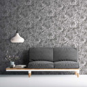 A.S. Creation papier peint fleuri en gris et blanc papier peint intissé moderne style 3D
