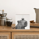 Billede af træ til at stille frem - Capybara Morgen Kaffe - Korenkova - 15x15 cm