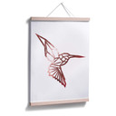 Plakat - Koliber origami - wygląd różowego złota