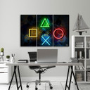 Canvas print 3 dele, knapper til controlleren