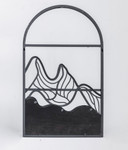 Wandregal Hängeregal Berglandschaft - Aus Holz und Metall - 34x56x12 cm