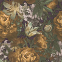 A.S. Creation blomstret tapet i gul og grønt blomstret non-woven tapet med glat struktur