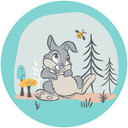 Selvklæbende non-woven tapet - Bambi Thumper - 125 x 125 cm
