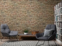Papier peint mur de pierres orange rouge - papier peint intissé Industrial Livingwalls - mat et liss