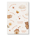 Alu-Dibond Wandbild - Affirmationen Happy mit Katze und Bär fürs Kinderzimmer