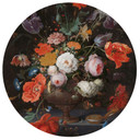 Muursticker Mignon - Stilleven met Bloemen - rond