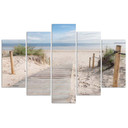 Lærred print 5 styk, strand hav