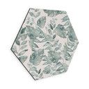 Sekskantet Billede jungleblade akvarel creme - Bloomery Decor - Alu-Dibond