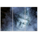 3 stykke lærredsprint, Buddha Zen Fog Blue