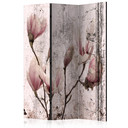 Paravent Séparation de pièce - Rideau de magnolia, 3 pièces