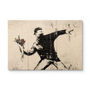 Drewniany obraz Banksy - Miotacz kwiatów