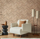 non-woven tapet med sildebensmønster beige steneffekt
