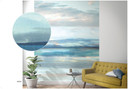 Fototapet med overskyet himmel Blå, Grå, Illustration 2,70 x 2,12 m