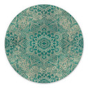 Billede Mandala Boho Guld-grøn - Bloomery Decor - rund – print på aluminium (Alu-Dibond)