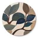 Tableau en Verre Emil's Garden - Feuilles Botaniques - Sir Edward x Grigory Gladarev - Rond