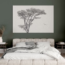 Wandbild Minimalistischer Baum in ruhiger Landschaft - Flour - Alu-Dibond