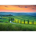 grønt og orange non-woven tapet Designwalls Toscana Toscana landskab