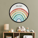 Rundes Kinder-Poster mit Regenbogen und Bestärkungen
