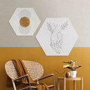 Hexagon Dibond Line Art - Elskende, der holder hinanden i hånden - Lizde