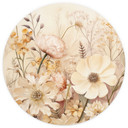 Vintage Floral Splendour in the Meadow | Fototapeta w kwiaty - Lola Peacock - Okrągła - tapeta flize