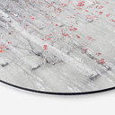 Tableau sur alu-Dibond rond Carozzi - Forêt de bouleaux blancs aux feuilles rouges