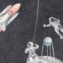 Fotobehang kinderkamer zonnestelsel met planeten en aarde - Ms Tiff