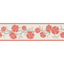 A.S. Création selbstklebende Bordüre Only Borders mit Blumen grau, rot, weiß