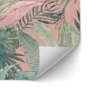 Samoprzylepny panel ścienny do kuchni tropikalne liście w dżungli różowy - Bloomery Decor