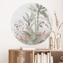 Naklejka na ścianę Tropikalna idylla z niebieskim kolibrem - Bloomery Decor - Okrągła