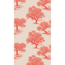 Träd tapet röd beige - non-woven tapet med naturmotiv för vardagsrum & sovrum