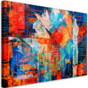 Canvasbillede, Farverig håndmalet abstrakt 3D
