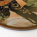 Tableau en Alu-Dibond Mucha - La brunette - Rond
