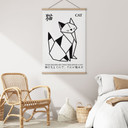Affiche textile Origami Géométrique Chat - Krygowski