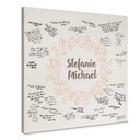 Tableau en toile Couronne de fleurs + Texte personnalisé