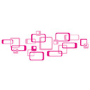 Wallsticker - Retro Rektangel Pink