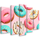 5 stykke lærredsprint, donuts kage