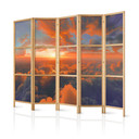 Japanischer Paravent, Raumteiler freistehend, Trennwand - When Dawn Tickles the Clouds