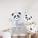 Wallsticker Panda på rumrejse